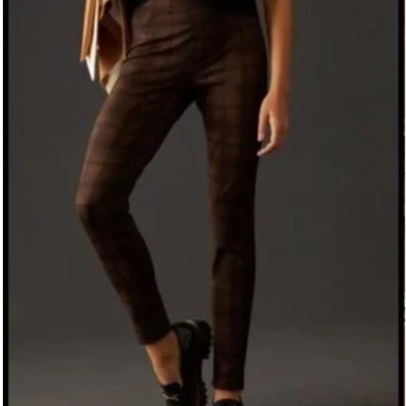 ANTHROPOLOGIE Sanctuary Plaid Runway Leggings - Brown Pattern - M - Picture 2 of 12